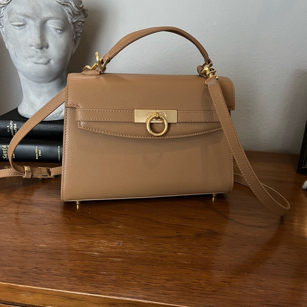 Parisa Wang Grace Top Handle Bag Purse Chai Leather
